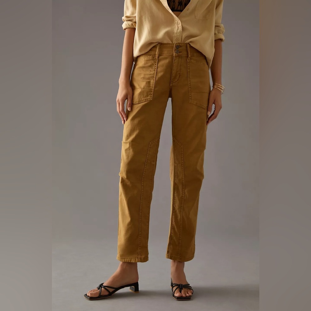 PILCRO by ANTHROPOLOGIE The Wanderer Low Rise Pants in Bronze